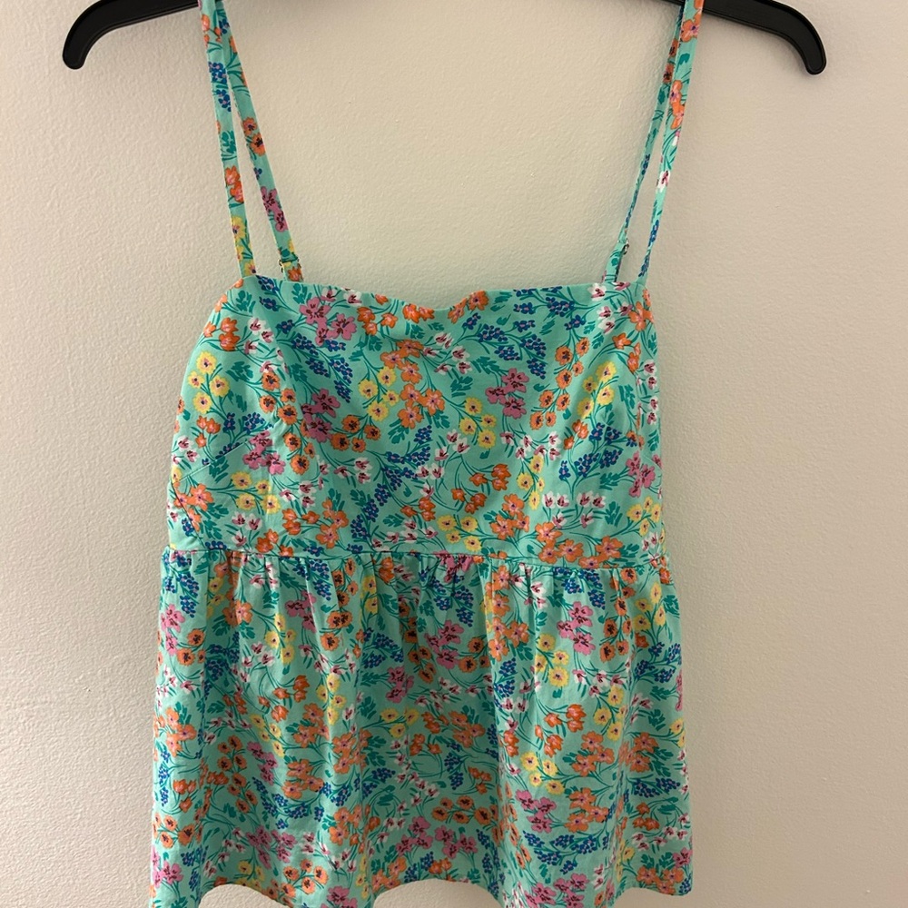 J. Crew Floral Peplum Top- Bow in back